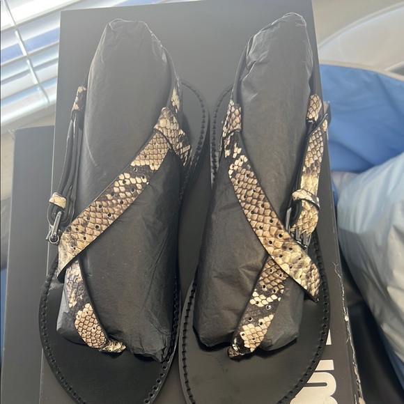 The Kooples Snakeskin Pattern Sandals